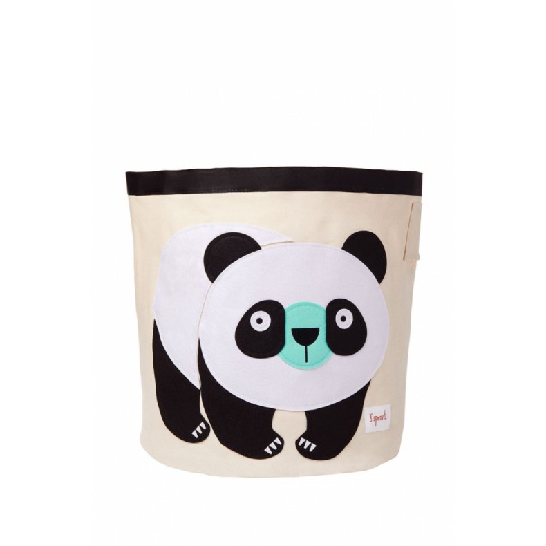 3 Sprouts Opbevaringskurv Rund, Panda