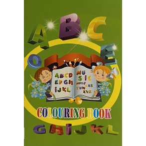 A5 malebog bogstaver med klistermrker i midten