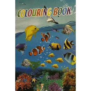 A5 malebog havet med klistermrker i midten