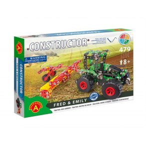 CONSTRUCTOR  FRED & EMILY traktor med anhnger HERO (Brandbil)