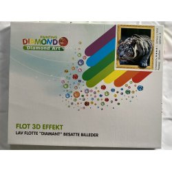 Diamond Art - Hvid tiger 40 x 50 cm