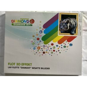 Diamond Art - Hvid tiger 40 x 50 cm