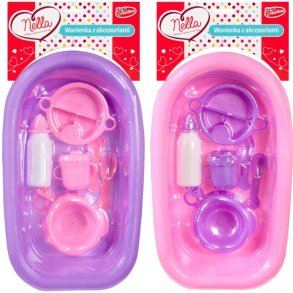 Dukke badekar med tilbehr - Nella