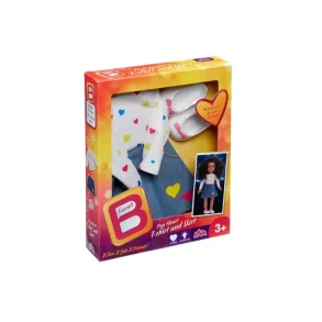 Bfriends dukketj - Pop heart T-shirt and Skirt